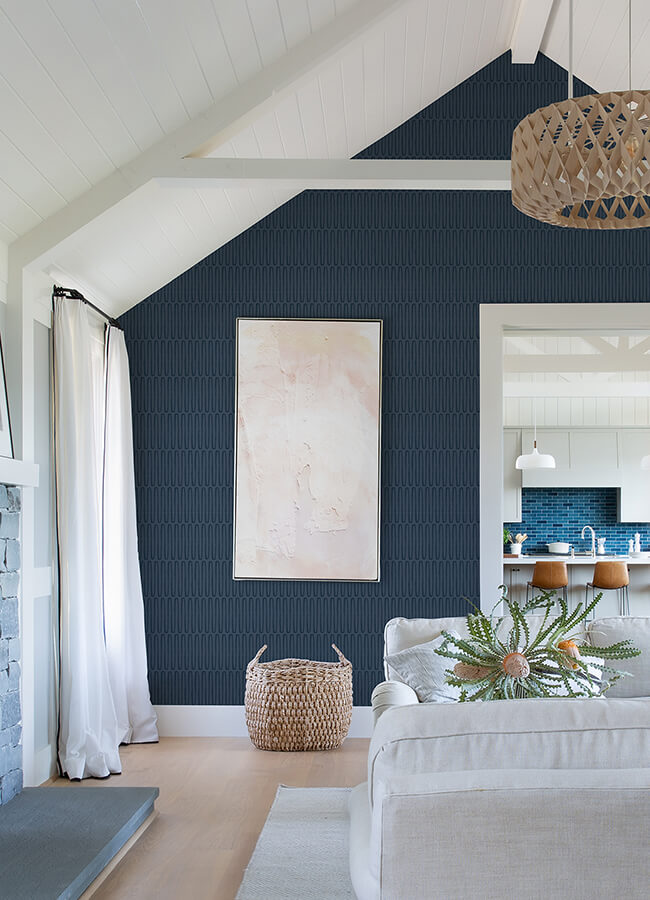 lars-navy-retro-wave-wallpaper-york-wallcoverings-4066-26502 - York Wallcoverings Papel pintado