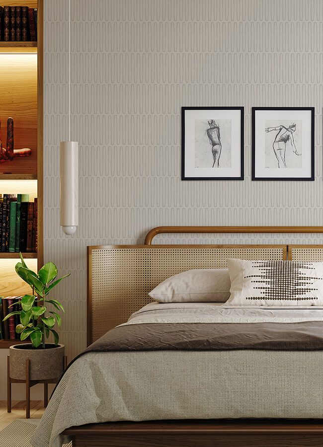 lars-light-grey-retro-wave-wallpaper-york-wallcoverings-4066-26504 - York Wallcoverings Papel pintado