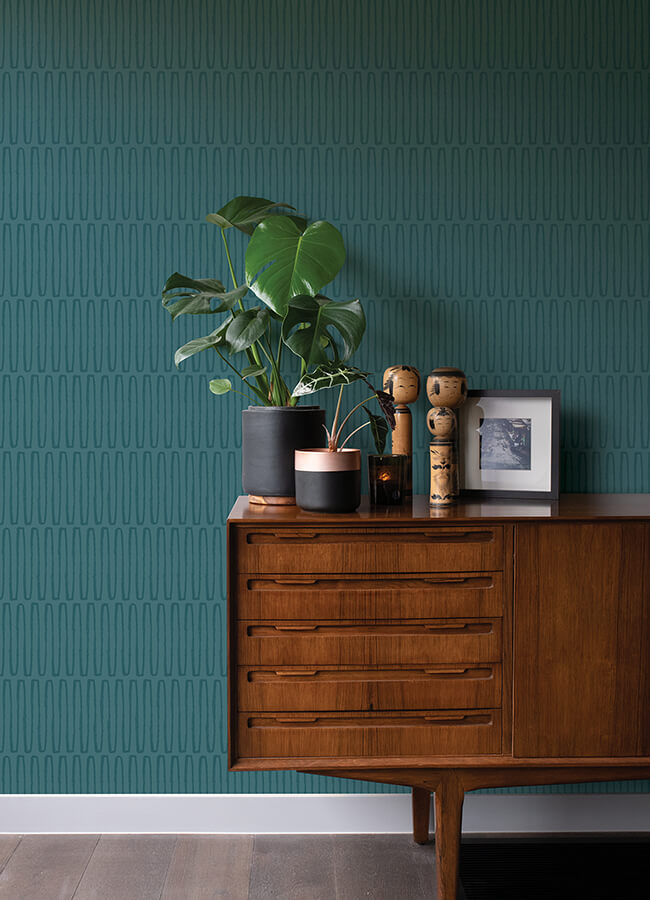 lars-teal-retro-wave-wallpaper-york-wallcoverings-4066-26505 - York Wallcoverings Papel pintado