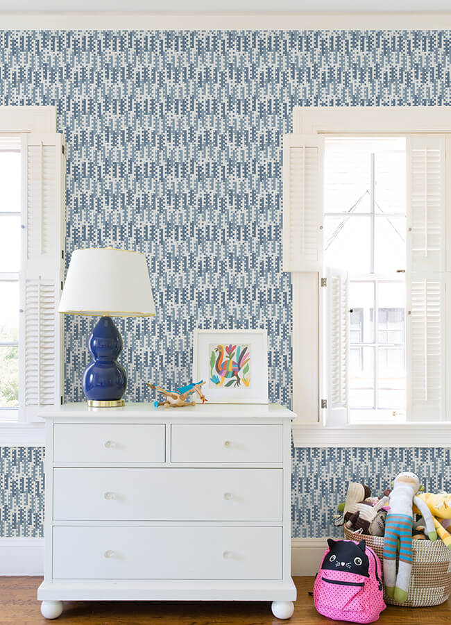 erik-blue-building-blocks-wallpaper-york-wallcoverings-4066-26508 - York Wallcoverings Wallpaper