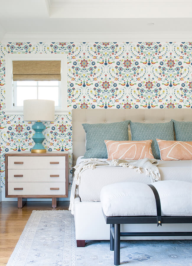 britt-multicolor-embroidered-damask-wallpaper-york-wallcoverings-4066-26512 - York Wallcoverings Wallpaper