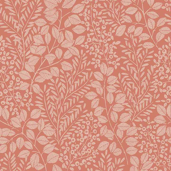 Elin Coral Berry Botanical Wallpaper - York Wallcoverings - 4066-26516 - York Wallcoverings Wallpaper