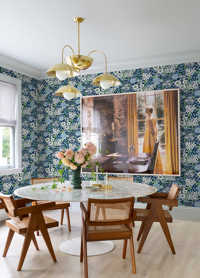 karina-blue-wildflower-garden-wallpaper-york-wallcoverings-4066-26524 - York Wallcoverings Wallpaper