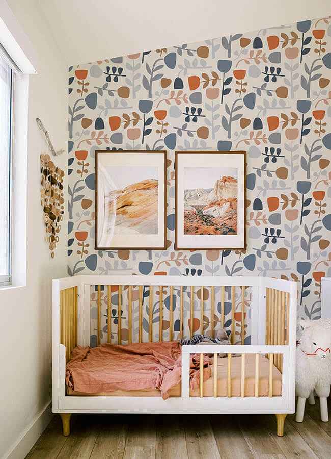 Juni Orange Abstract Tulips Wallpaper - York Wallcoverings - 4066-26535 - York Wallcoverings Wallpaper
