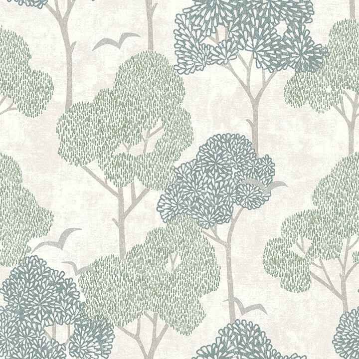 Lykke Green Textured Tree Wallpaper - York Wallcoverings - 4066-26542