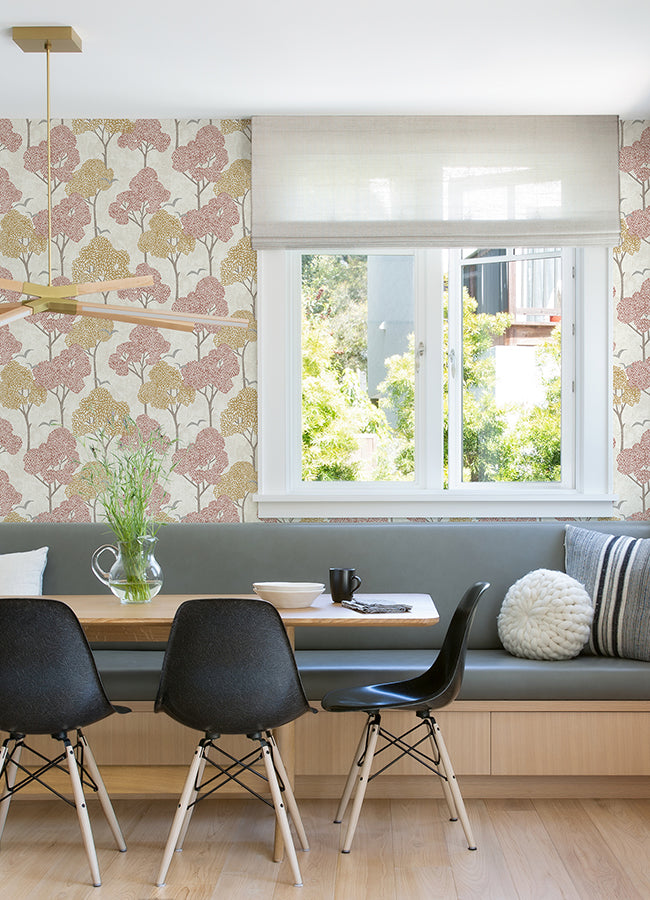 lykke-coral-textured-tree-wallpaper-york-wallcoverings-4066-26544 - York Wallcoverings Wallpaper