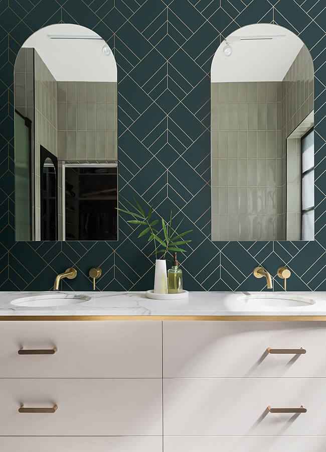 Sander Slate Geometric Wallpaper - York Wallcoverings - 4066-26546 - York Wallcoverings Wallpaper