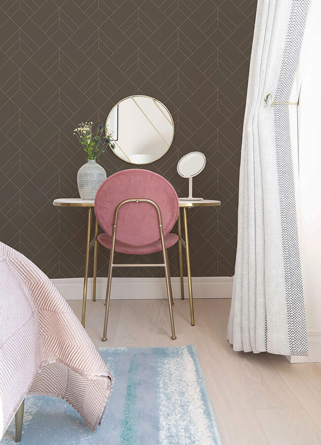 sander-chocolate-geometric-wallpaper-york-wallcoverings-4066-26549 - York Wallcoverings Papel pintado
