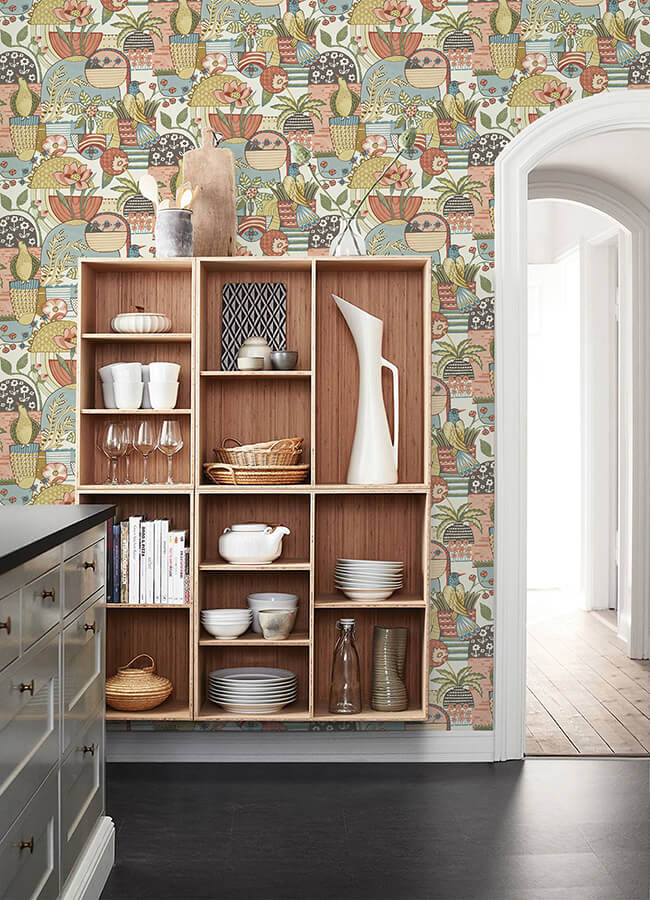 fika-mustard-blissful-birds-blooms-wallpaper-york-wallcoverings-4066-26556 - York Wallcoverings Wallpaper