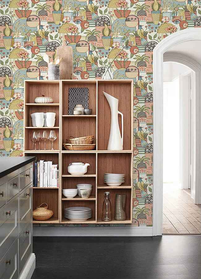 Fika Mustard Blissful Birds & Blooms Wallpaper - York Wallcoverings - 4066-26556 - York Wallcoverings Wallpaper