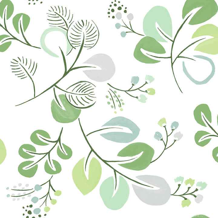 Jonah Light Green Leaf Trail Wallpaper - York Wallcoverings - 4066-26565 - York Wallcoverings Wallpaper