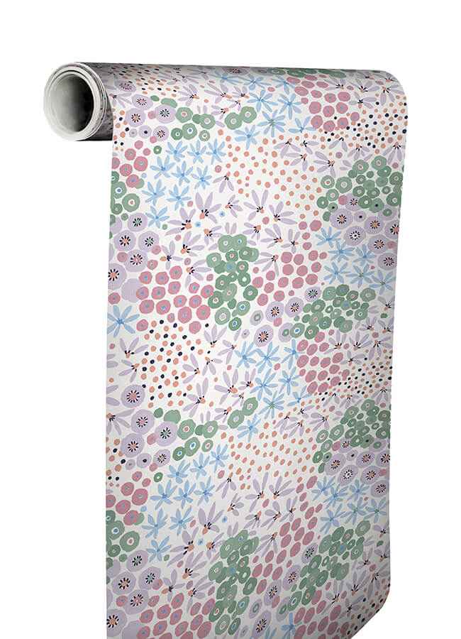 Floral Bunch Multi Cool Peel and Stick Wallpaper - York Wallcoverings - NUS4849 - York Wallcoverings Wallpaper