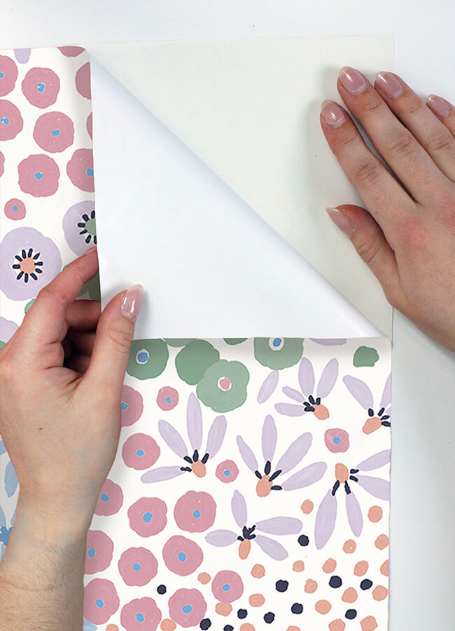 floral-bunch-multi-cool-peel-and-stick-wallpaper-york-wallcoverings-nus4849 - York Wallcoverings Wallpaper