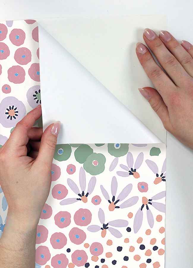 Floral Bunch Multi Cool Peel and Stick Wallpaper - York Wallcoverings - NUS4849 - York Wallcoverings Wallpaper