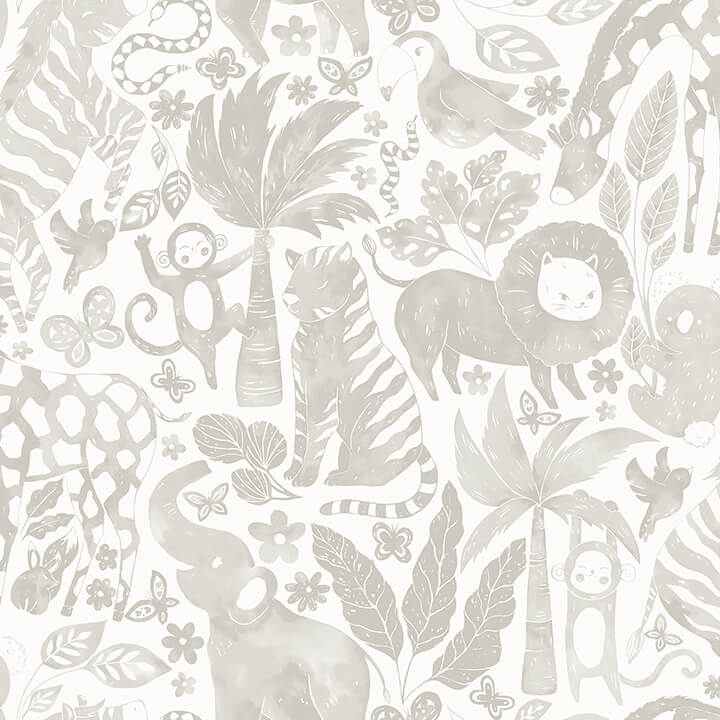 sweet-safari-taupe-peel-and-stick-wallpaper-york-wallcoverings-nus4852 - York Wallcoverings Wallpaper