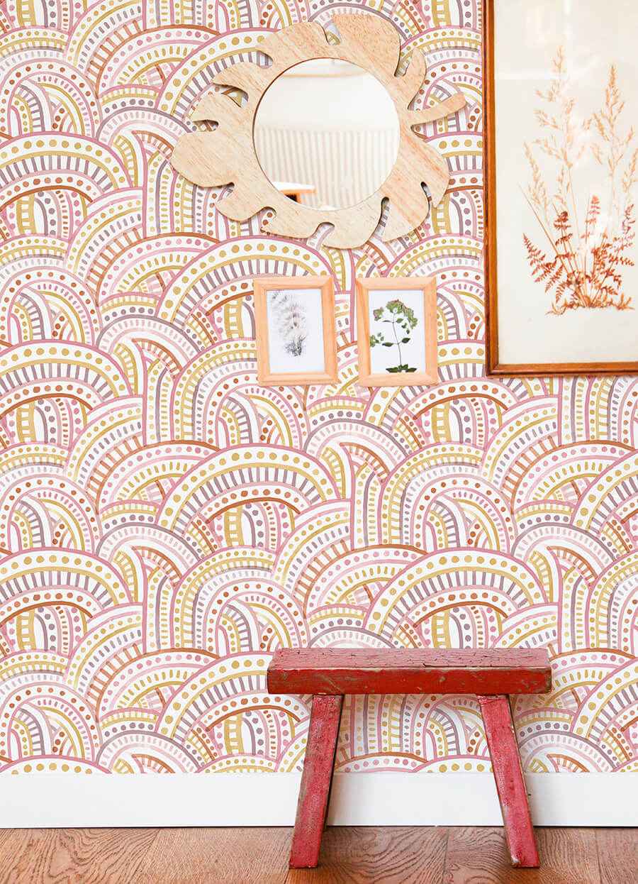 Retro Rainbow Multi Warm Peel and Stick Wallpaper - York Wallcoverings - NUS4855 - York Wallcoverings Wallpaper