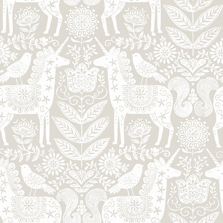 unicorn-stamp-taupe-peel-and-stick-wallpaper-york-wallcoverings-nus4856 - York Wallcoverings Wallpaper