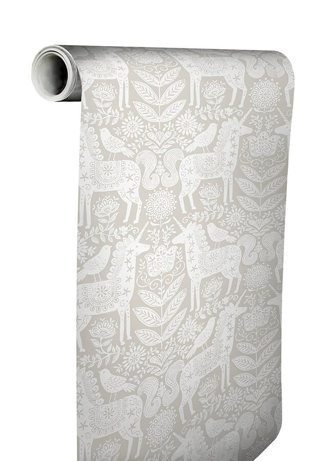 unicorn-stamp-taupe-peel-and-stick-wallpaper-york-wallcoverings-nus4856 - York Wallcoverings Wallpaper
