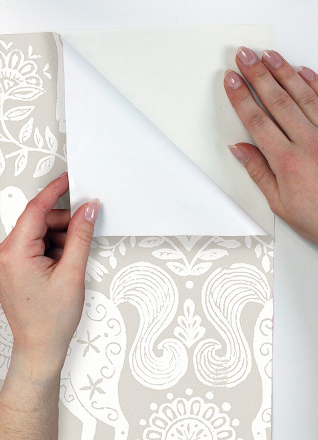unicorn-stamp-taupe-peel-and-stick-wallpaper-york-wallcoverings-nus4856 - York Wallcoverings Wallpaper