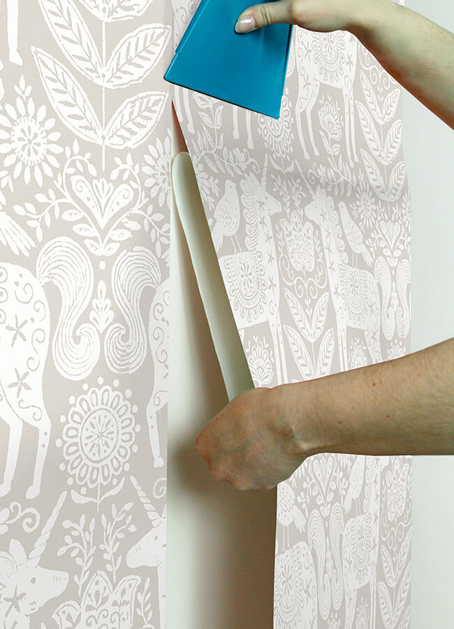 unicorn-stamp-taupe-peel-and-stick-wallpaper-york-wallcoverings-nus4856 - York Wallcoverings Wallpaper