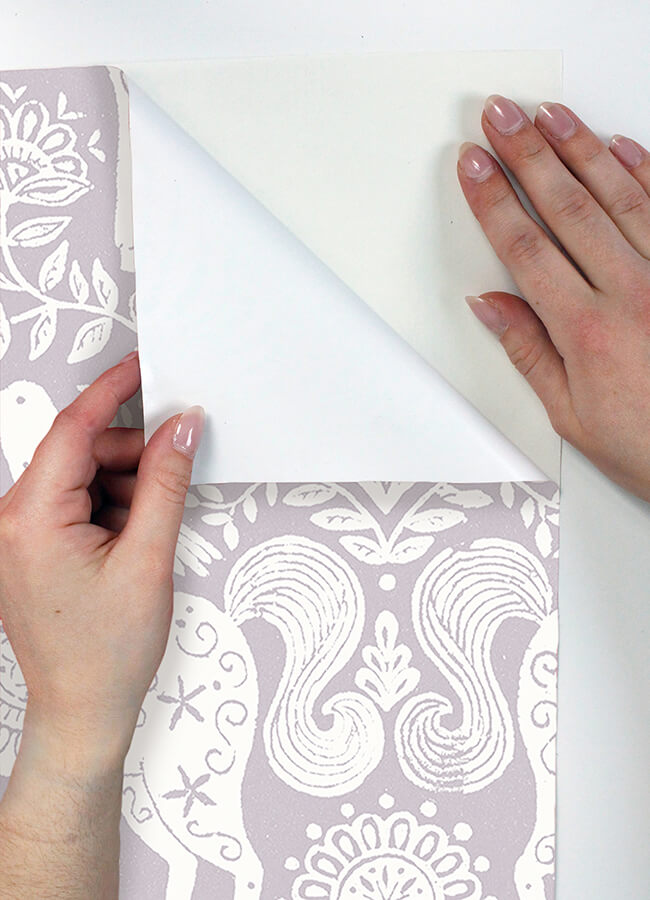 unicorn-stamp-purple-peel-and-stick-wallpaper-york-wallcoverings-nus4857 - York Wallcoverings Wallpaper