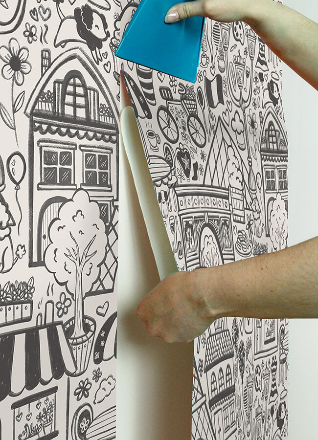 oui-paris-charcoal-peel-and-stick-wallpaper-york-wallcoverings-nus4859 - York Wallcoverings Wallpaper
