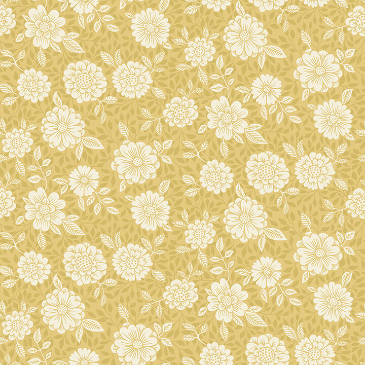 lizette-mustard-charming-floral-wallpaper-york-wallcoverings-4080-15910 - York Wallcoverings Papel pintado