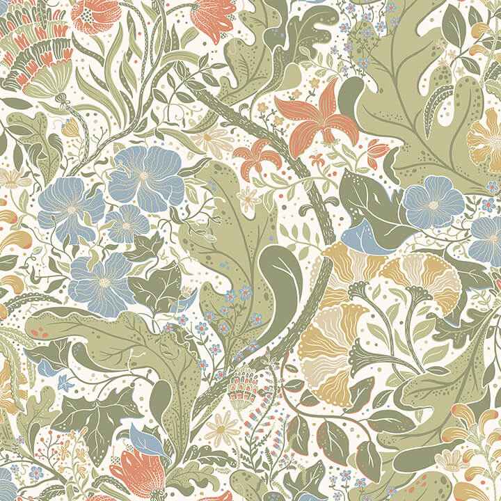Elise Cream Nouveau Gardens Wallpaper - York Wallcoverings - 4080-83101