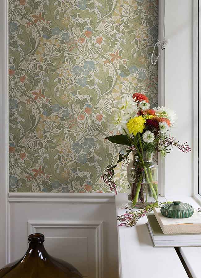 Elise Cream Nouveau Gardens Wallpaper - York Wallcoverings - 4080-83101 - York Wallcoverings Wallpaper