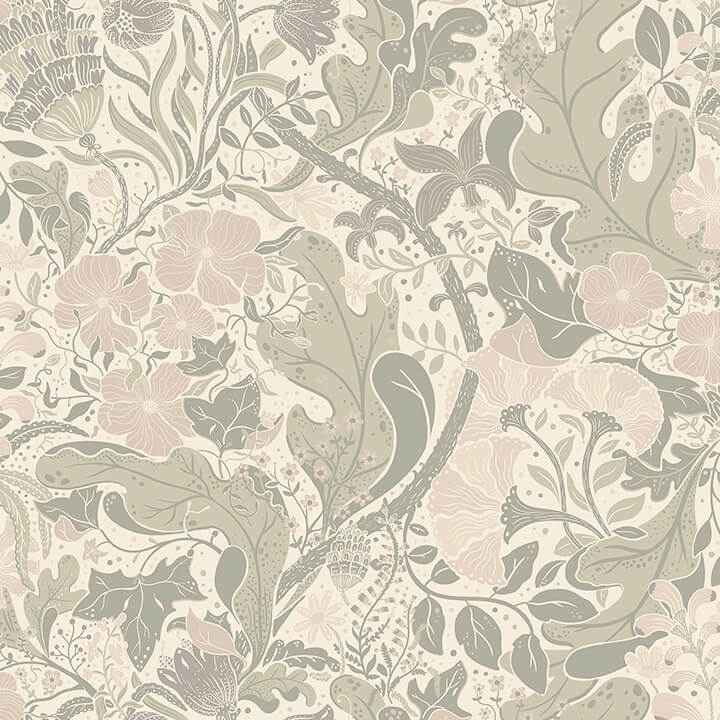 Elise Light Grey Nouveau Gardens Wallpaper - York Wallcoverings - 4080-83105