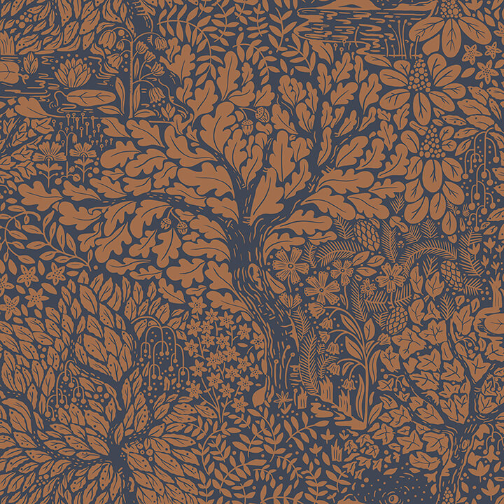 olle-orange-forest-sanctuary-wallpaper-york-wallcoverings-4080-83106 - York Wallcoverings Papel pintado