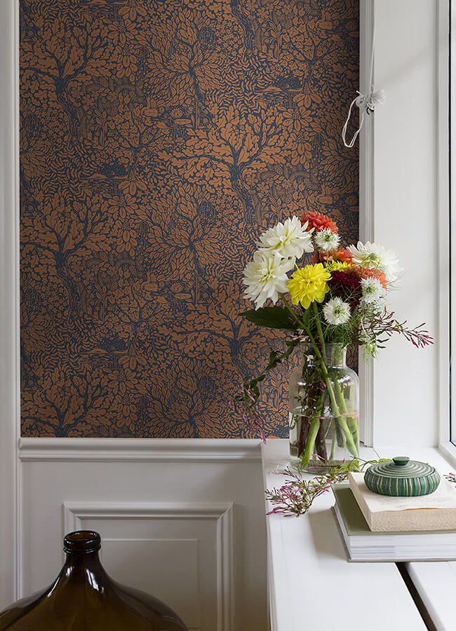 olle-orange-forest-sanctuary-wallpaper-york-wallcoverings-4080-83106 - York Wallcoverings Papel pintado