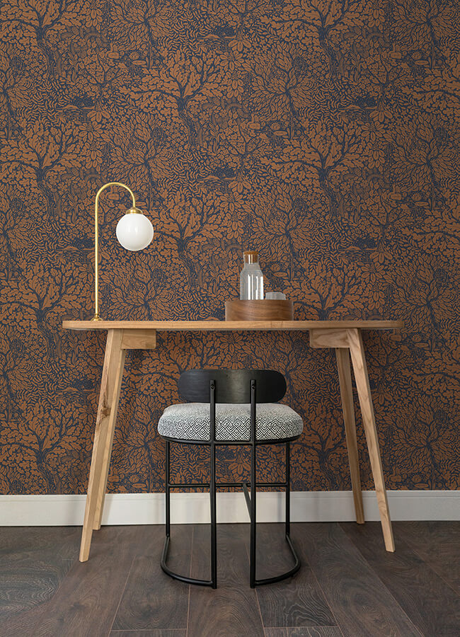 olle-orange-forest-sanctuary-wallpaper-york-wallcoverings-4080-83106 - York Wallcoverings Papel pintado