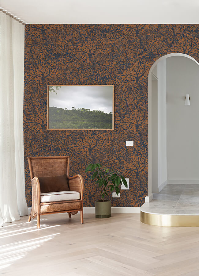 olle-orange-forest-sanctuary-wallpaper-york-wallcoverings-4080-83106 - York Wallcoverings Papel pintado