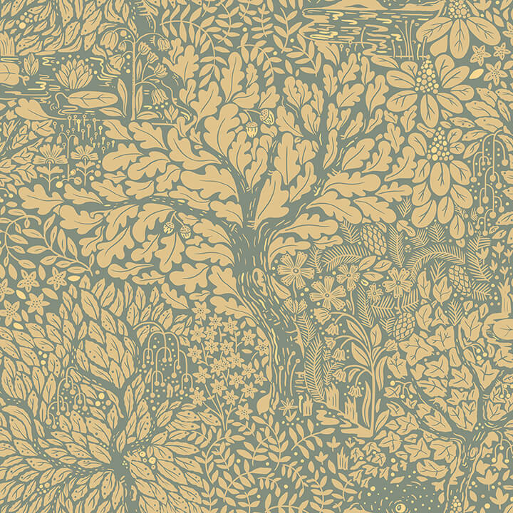 olle-light-yellow-forest-sanctuary-wallpaper-york-wallcoverings-4080-83107 - York Wallcoverings Papel pintado