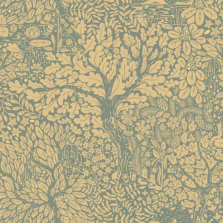 Olle Light Yellow Forest Sanctuary Wallpaper - York Wallcoverings - 4080-83107