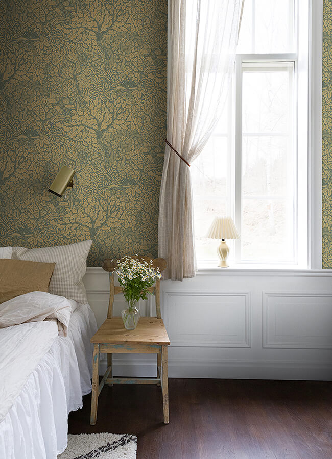 olle-light-yellow-forest-sanctuary-wallpaper-york-wallcoverings-4080-83107 - York Wallcoverings Papel pintado