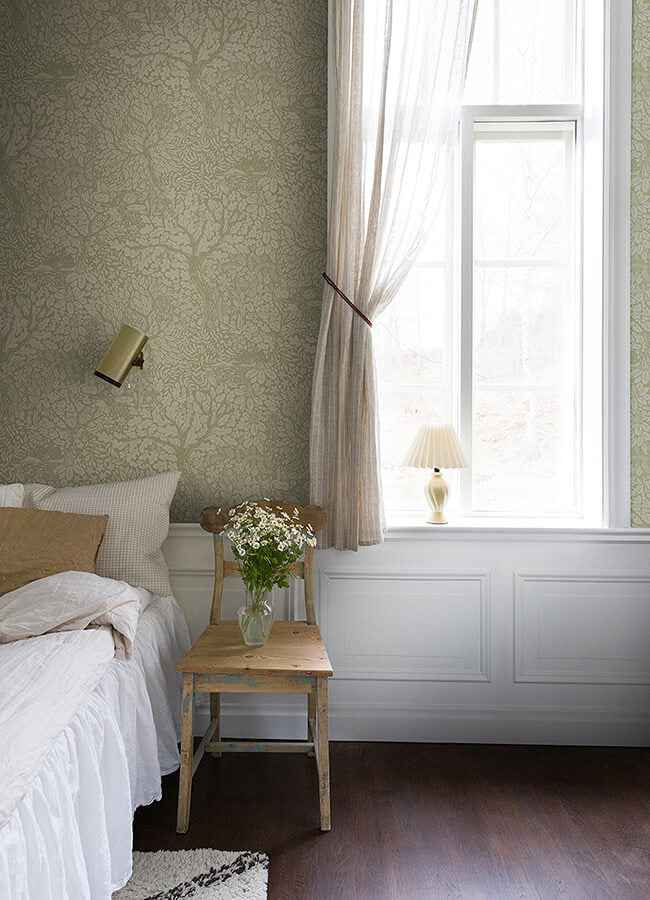 Olle Sage Forest Sanctuary Wallpaper - York Wallcoverings - 4080-83108 - York Wallcoverings Wallpaper