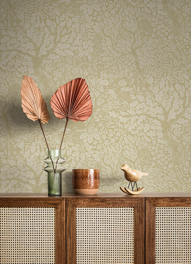 olle-sage-forest-sanctuary-wallpaper-york-wallcoverings-4080-83108 - York Wallcoverings Papel pintado