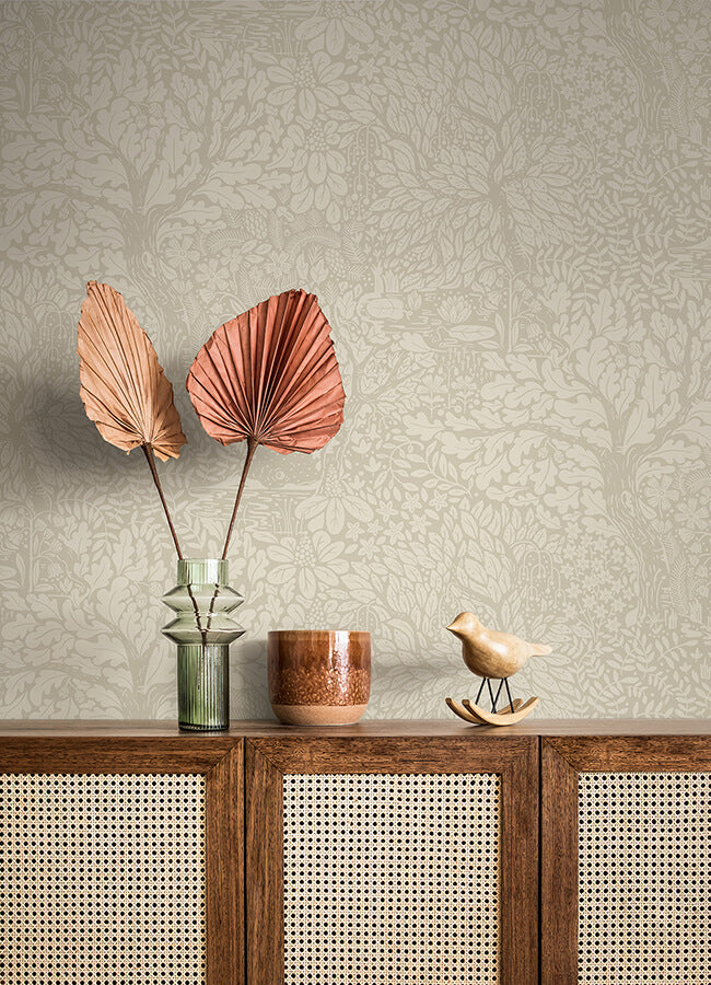 olle-taupe-forest-sanctuary-wallpaper-york-wallcoverings-4080-83110 - York Wallcoverings Papel pintado
