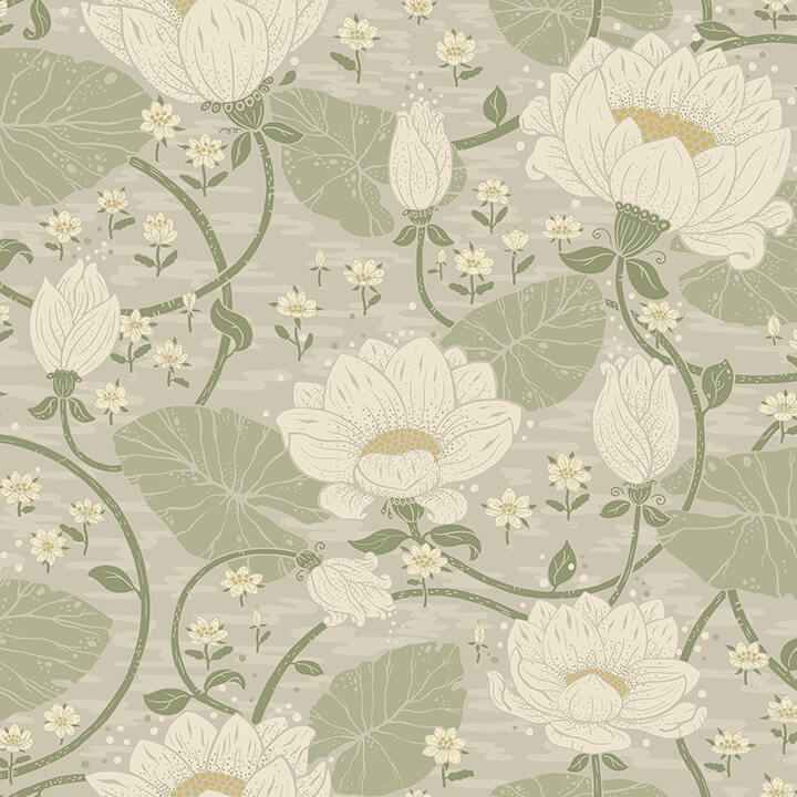 Eva Light Grey Lotus Dreams Wallpaper - York Wallcoverings - 4080-83124 - York Wallcoverings Wallpaper