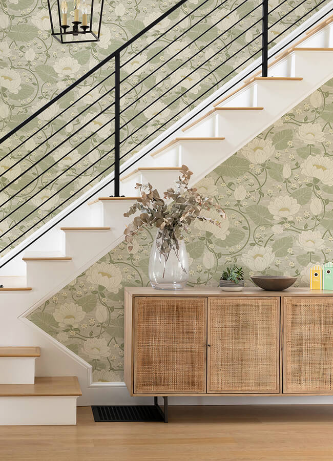 eva-light-grey-lotus-dreams-wallpaper-york-wallcoverings-4080-83124 - York Wallcoverings Wallpaper