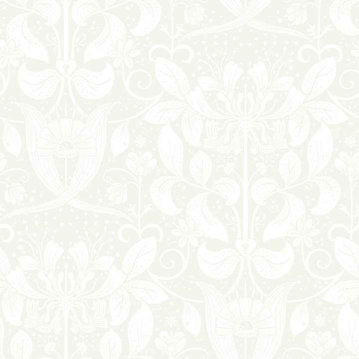 Berit Bone Floral Crest Wallpaper - York Wallcoverings - 4080-83130