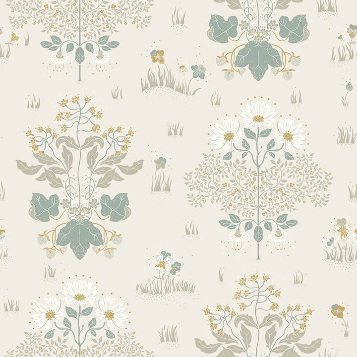 elda-light-blue-delicate-daisies-wallpaper-york-wallcoverings-4080-83131 - York Wallcoverings Papel pintado