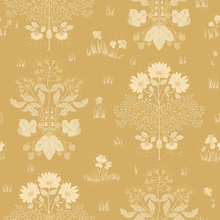 elda-gold-delicate-daisies-wallpaper-york-wallcoverings-4080-83135 - York Wallcoverings Wallpaper