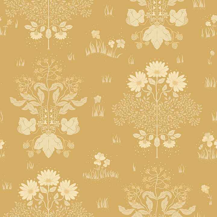 Elda Gold Delicate Daisies Wallpaper - York Wallcoverings - 4080-83135