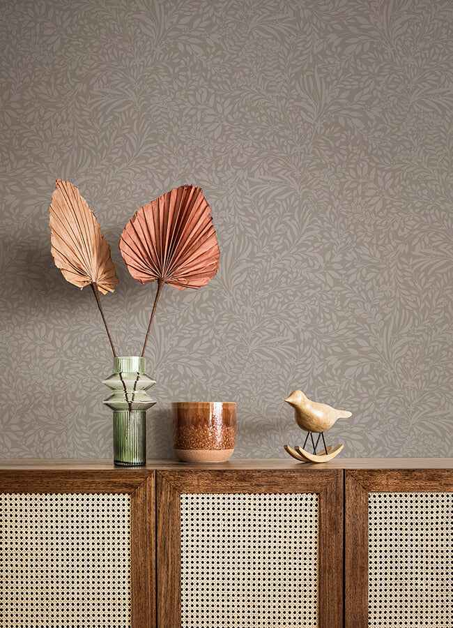 Kristina Grey Botanical Wallpaper - York Wallcoverings - 4080-92118 - York Wallcoverings Wallpaper