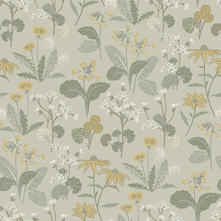 magdalena-light-green-dandelion-wallpaper-york-wallcoverings-4080-92134 - York Wallcoverings Papel pintado