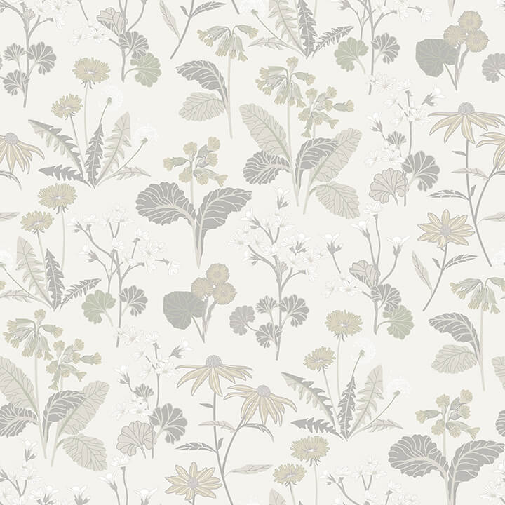 magdalena-light-grey-dandelion-wallpaper-york-wallcoverings-4080-92136 - York Wallcoverings Papel pintado