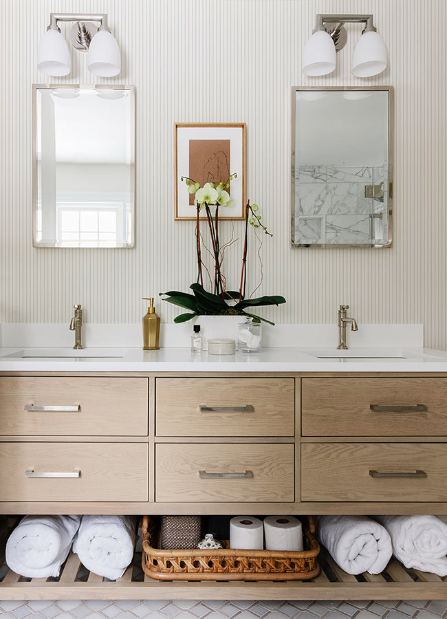 oliver-taupe-simple-stripe-wallpaper-by-erin-gates-york-wallcoverings-ast4973 - York Wallcoverings Wallpaper